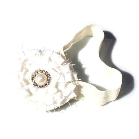Shabby Chic Pearl Flower Headband - Boutique Wedding Collection - Baby Hair UK