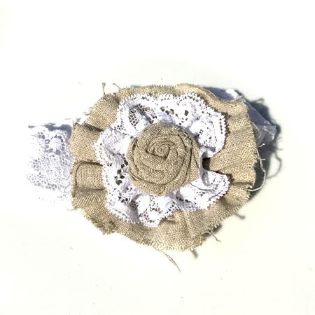 Rustic Shabby Chic Headband - Boutique Wedding Collection - Baby Hair UK