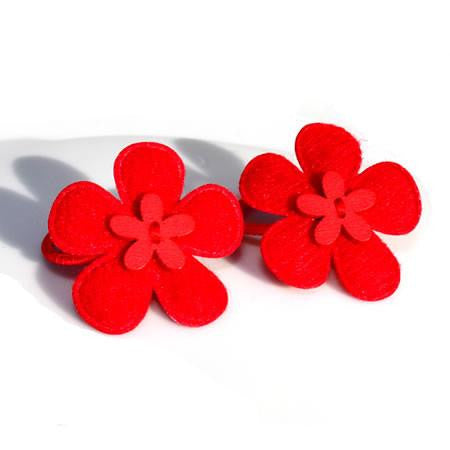 Flower with Button Hair Bobbles - Hair Bobbles - Baby Hair UK